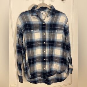 Old Navy Blue and Cream Checkered Shirt
